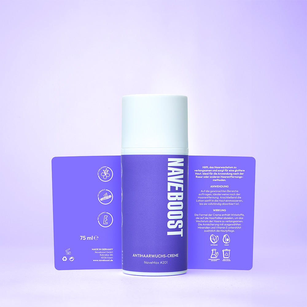Pflegende Antihaarwuchscreme für glatte Haut