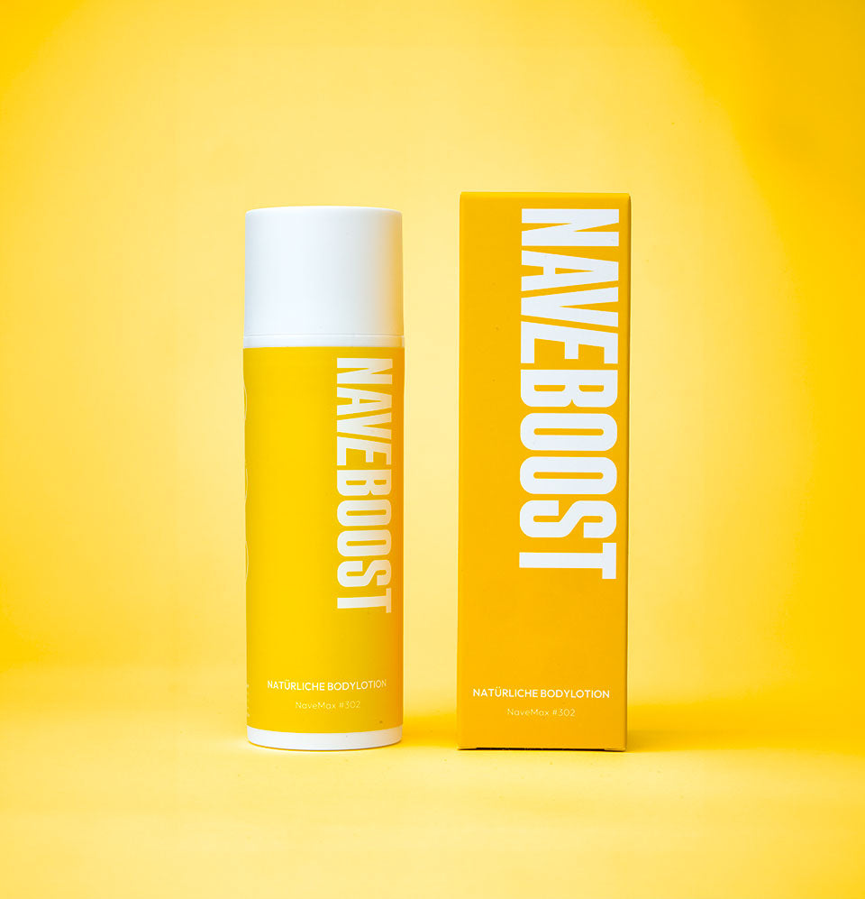 Verpackung der Bodylotion auf einem minimalistischen Hintergrund