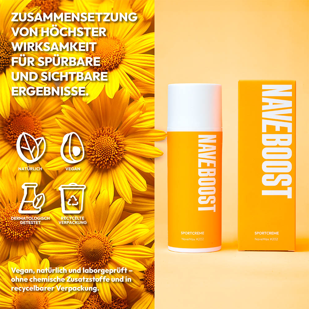 Schmerzsalbe zur Anwendung nach sportlicher Aktivität.